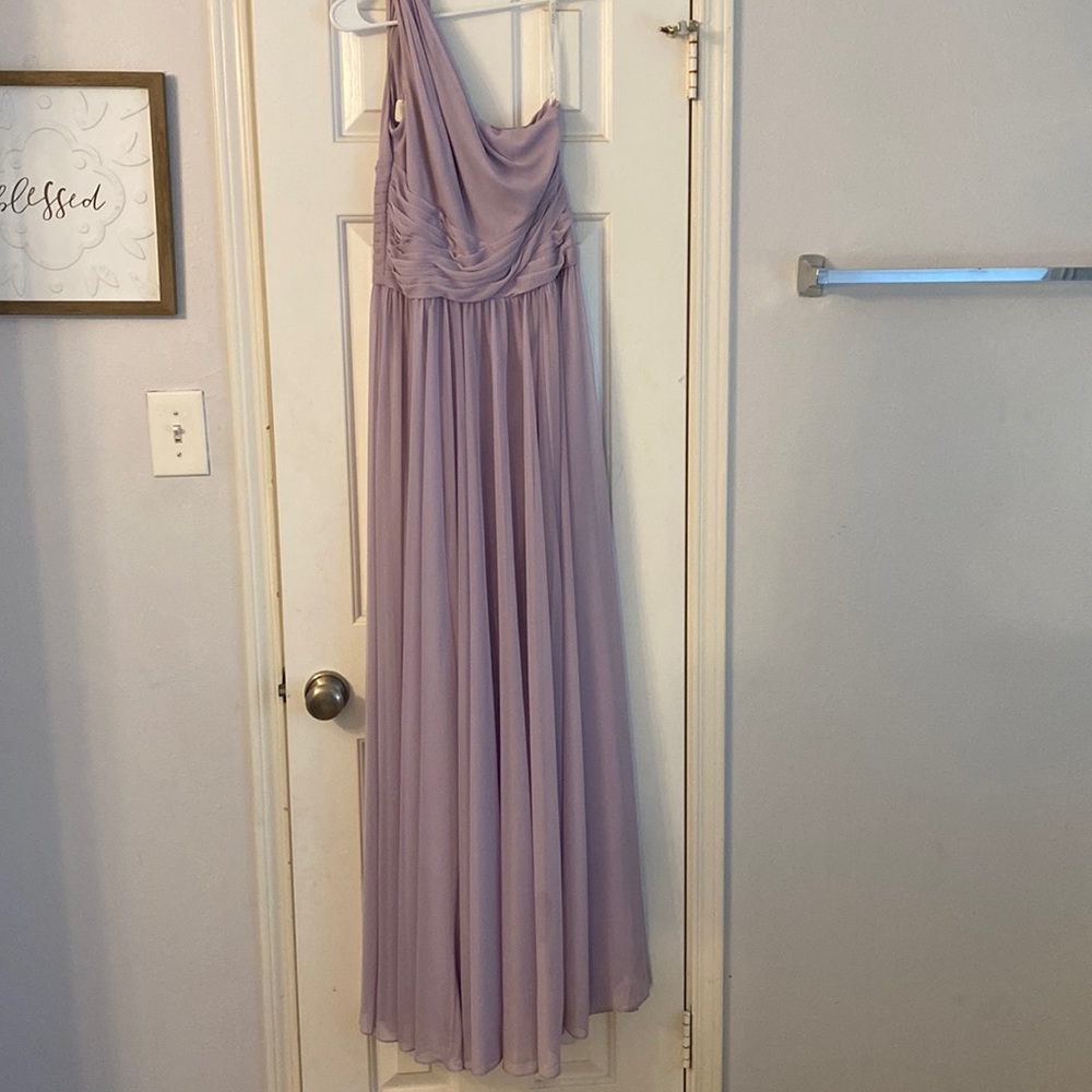 David’s bridal dress, size 8 in the color Iris.